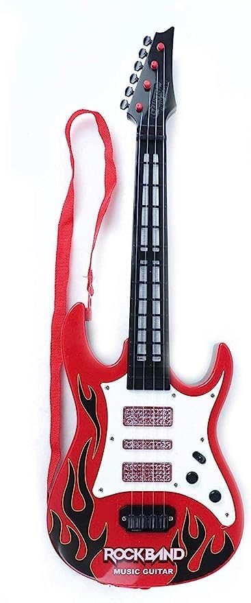 Mayank & Company Music Toy Guitar Red and Black Battery Operated Lights Rock Band for Kids | Musical Instrument Boys | Learning with Full Decorate Coolers Smooth Finish (Musical Guitar) (Multicolor)-image-23