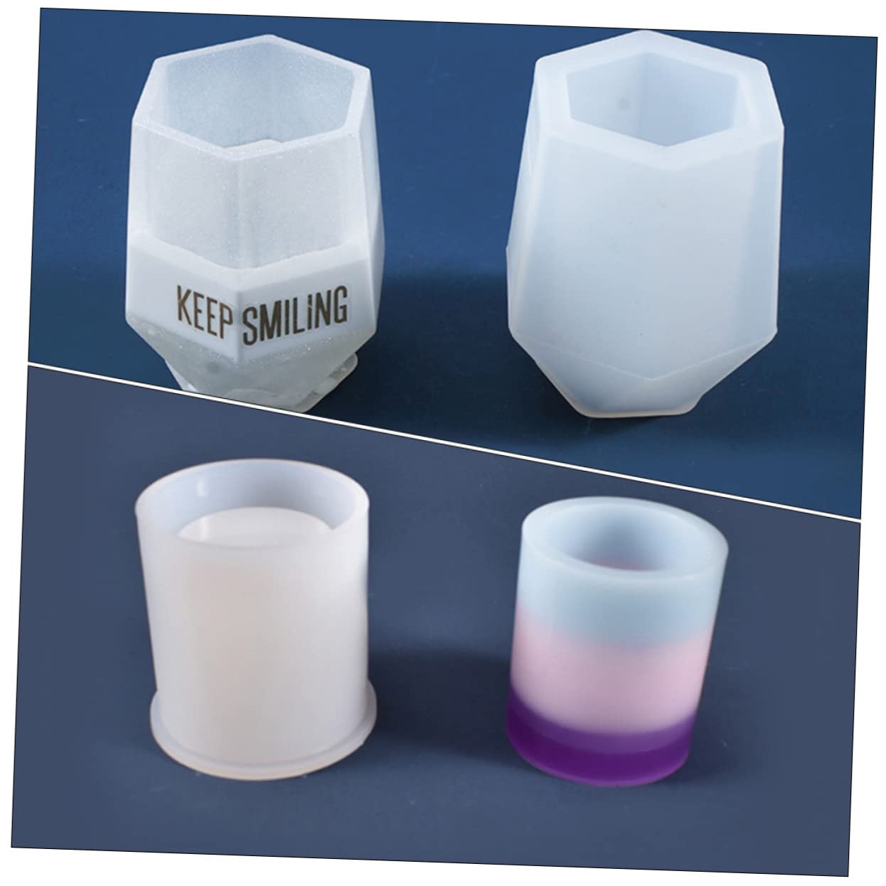 DOITOOL 2 Series Molde De Silicona Para Soporte De Lápices Estilo Taza Moldes Para Manualidades Diy Para Almacenamiento Y Creatividad 3 Piezas*2