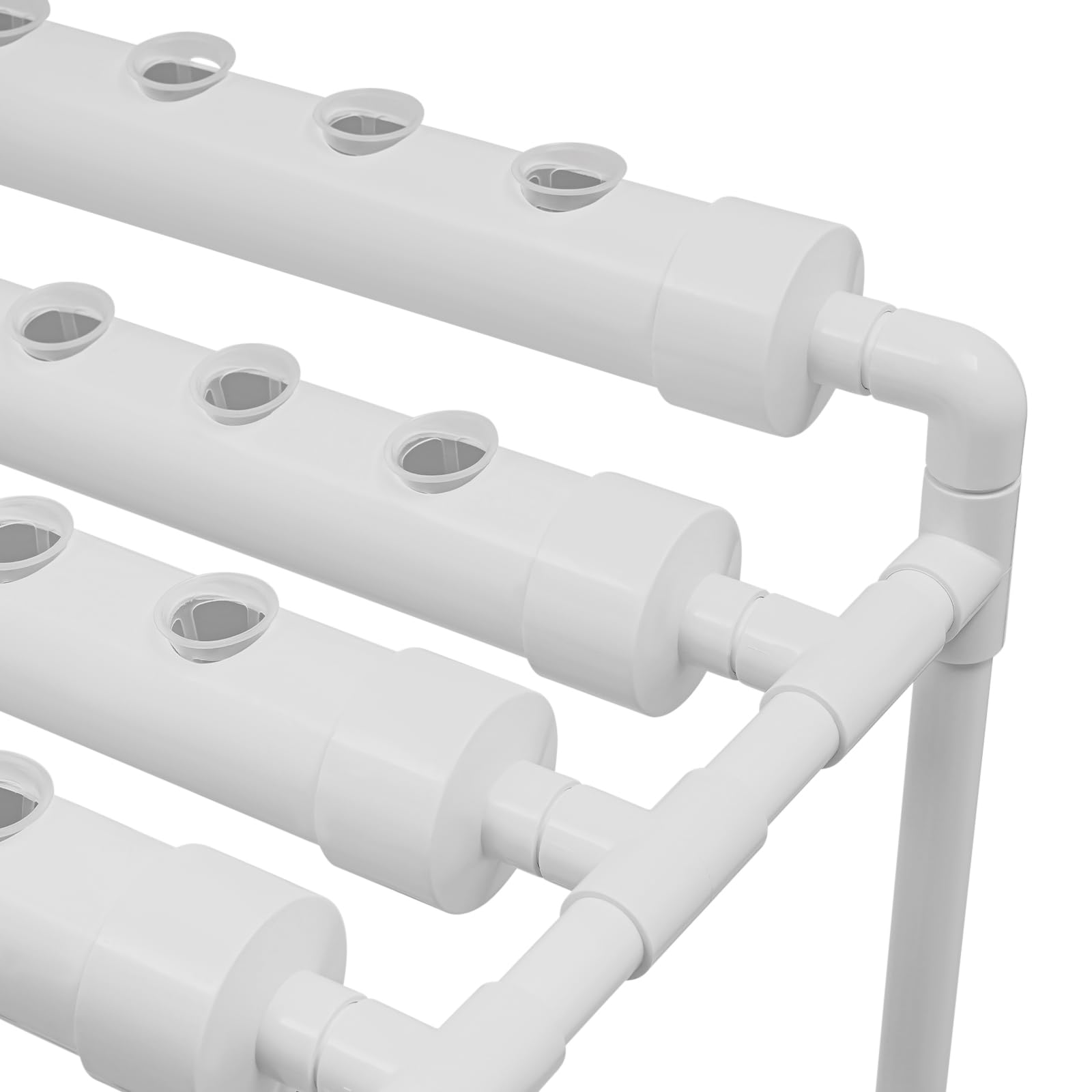 Système de culture hydroponique - Système de culture hydroponique avec 90 emplacements de plantation - 3 niveaux - Système de culture de tubes en UPVC - Économie d'eau - Kit de culture hydroponique