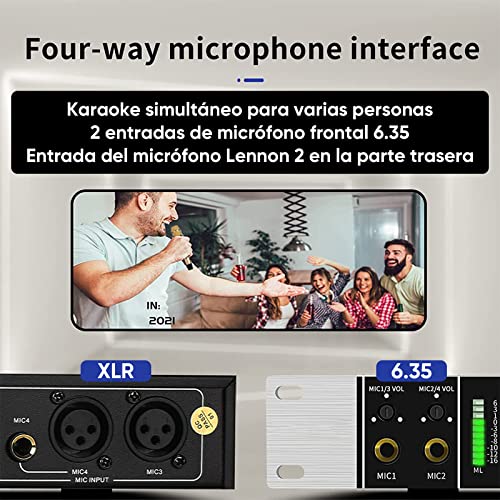 Fulode Fx8 Ii Professional Ktv Digital Pre-Stage Effector One-Button Anti-Howling Audio Processor 4Input Echo M (Silver - No Microphone) #TOP6