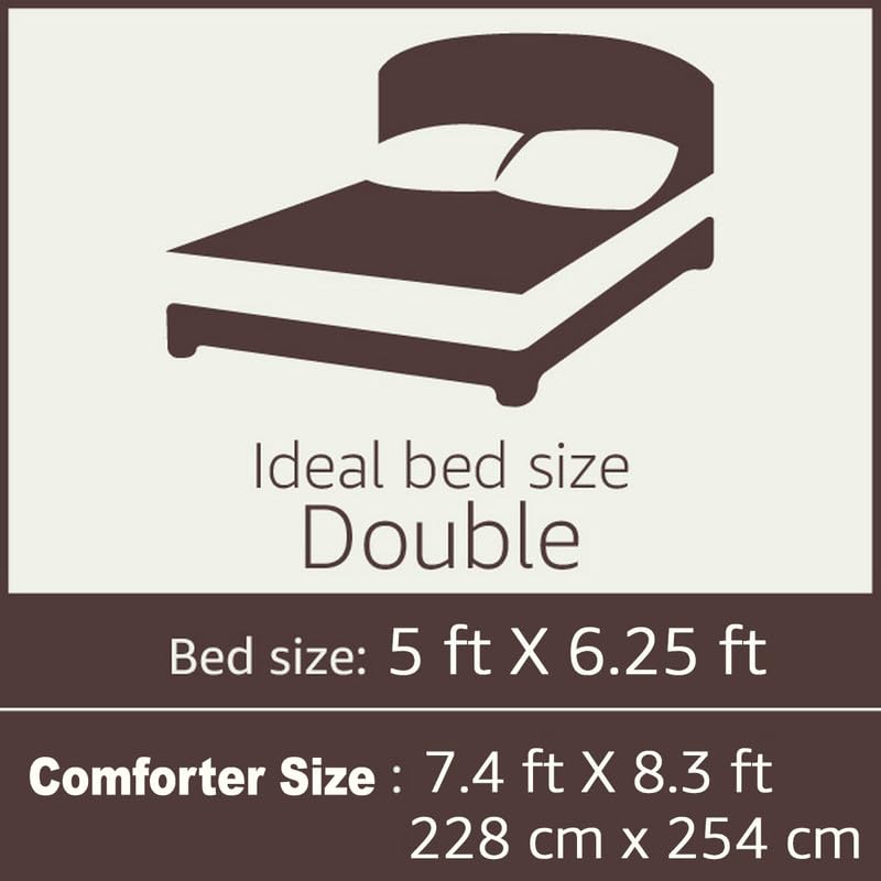 Image of Polycotton Polyester Polyfill 120 GSM Reversible Double Bed Comforter, Blanket, Queen (90x100 inch) Yellow & Grey