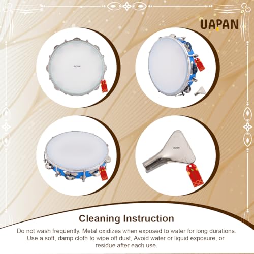 Image of UAPAN Dafli Musical Instrument Dafli /Tambourine 10 inch Hand Percussion Musical Instrument (Blue tambourine)