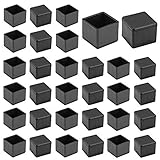 1” x 1” Square Chair Leg Caps, WarmHut 32pcs Black Anti-Slip 1 Inch Chair Leg Floor Protectors Chair Table Bar Stool Leg Covers Furniture Leg Cube Feet