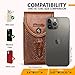 Hengwin Genuine Leather Phone Holster Fits for iPhone 16 Pro Max 15 Plus 14 Pro Max Samsung Galaxy A15 Note 9 8 S23+ S22+ S21 FE S20 Ultra Holster Waist Pouch Belt Clip Case Cell Phone Holder (Brown)