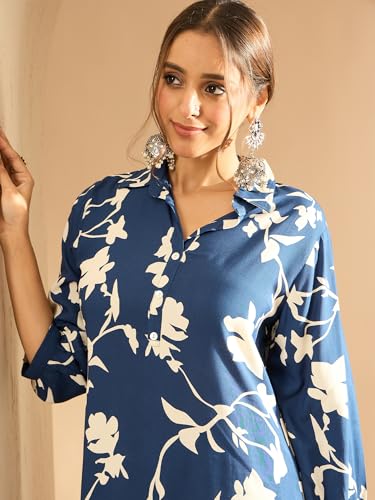 Image of INDO ERA Women's Viscose Rayon Printed StraightKurta Pant Set (Iestr6480)