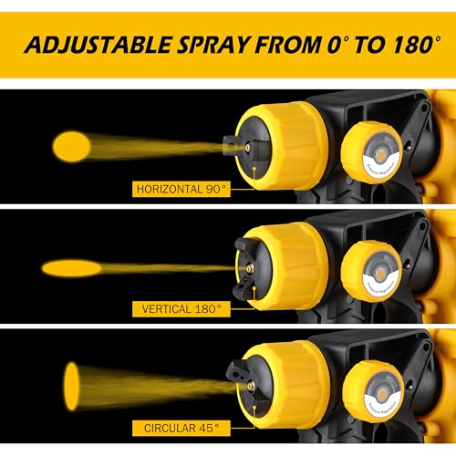 1000W HVLP Paint Sprayer High-Efficiency Electric Spray Gun with 6 Nozzles,Variable Patterns & Adjustable Flow, 47oz (1400ml) Detachable Container,Easy to Clean for Home Improvement Projects Yellow by PICKITOLES - Image 5