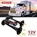 12V 600DB Upgraded Car Air Horn Super Loud Dual Trumpets Electric Train Horn for Pickup Trucks Kit for 12V Vehicles with Air Compressor Applicable for Cars Boats SUV, Black