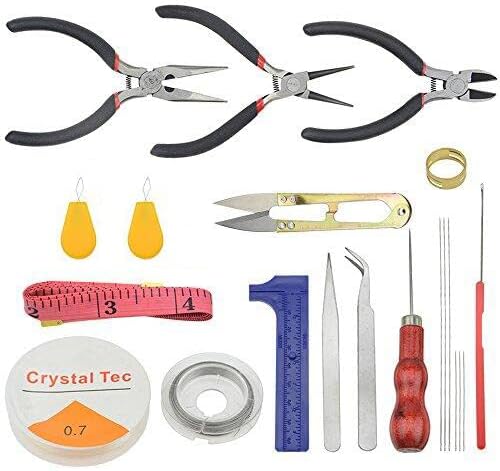 BGTXINGI 22Pcs Jewelry Making Supplies Repair Kit with Multifunctional Pliers and Beaded Wire for Jewelry Buddha Beads Walnut Olive Beads Manual DIY Making Tool Kit