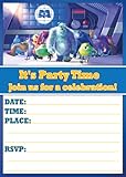NATURAL BEHAVIOUR 20x Monsters inc Birthday Invitations and Envelopes – Fill-in Happy Birthday Party Invitations for Kids, 6X4 Inches, Postcard Style