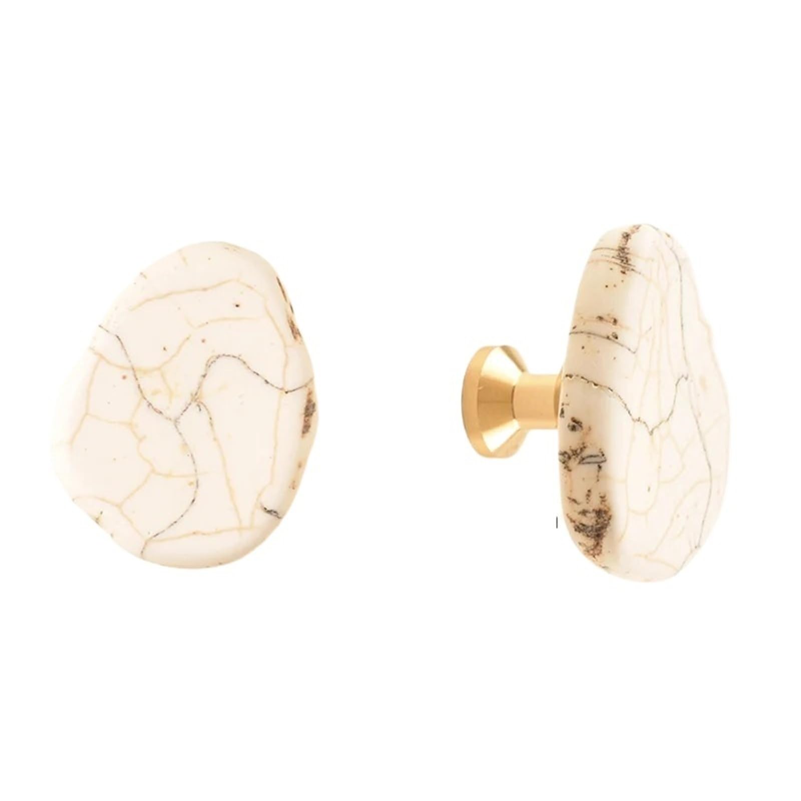 PADGCNOR Single Hole Handles White Stone Brass Furniture Handles Dresser Cabinet Pulls Wardrobe Drawer Door Knobs and Wall Clothes Hook(White,Cabinet Handle Screw)