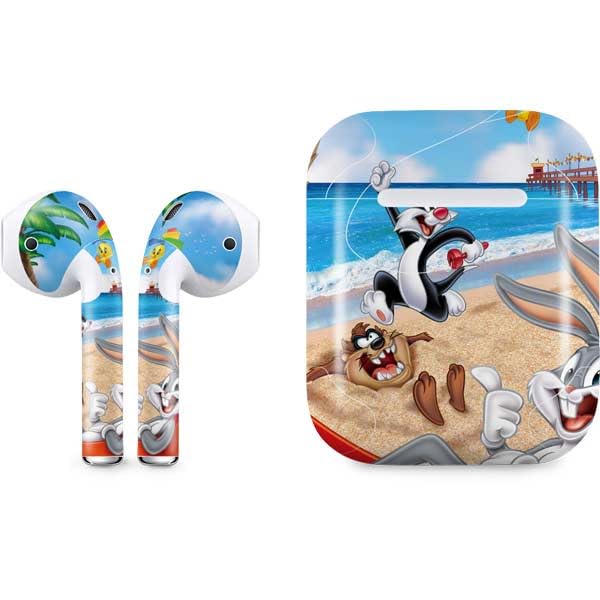 Skinit Decal Audio Skin Compatible with Apple AirPods - Officially Licensed Looney Tunes Beach Design