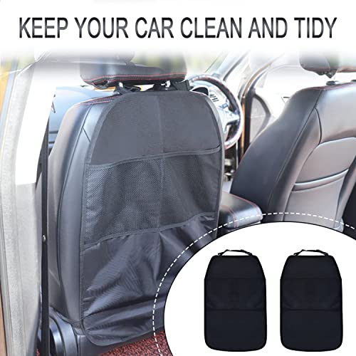 Rückenlehnenschutz Auto 2 Stk Autositz Schutz Rückseite Kinder und Organizer mit 2 Großen Taschen zum Aufbewahren von Kindersachen,Kick-Matten Schutz