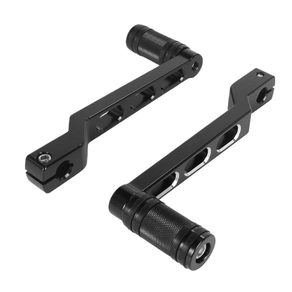 WWtkCKqfc Motorcycle Gear Shift Lever with Shifter Pegs Heel Toe Footrest Aluminum Compatible with Touring Softail FLST Road King Electra(Black)