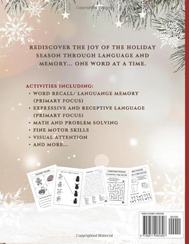 Aphasia Christmas Workbook: 200+ Language and Cognitive Activities for Individuals Recovering from S