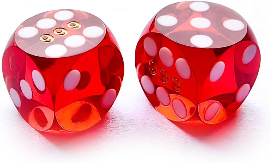Bescon Dice Professional Small Precision Dice 12.7mm (1/2 inch) with Random Serial Number, Mini Precision Cut Dice 12.7MM Gem Red