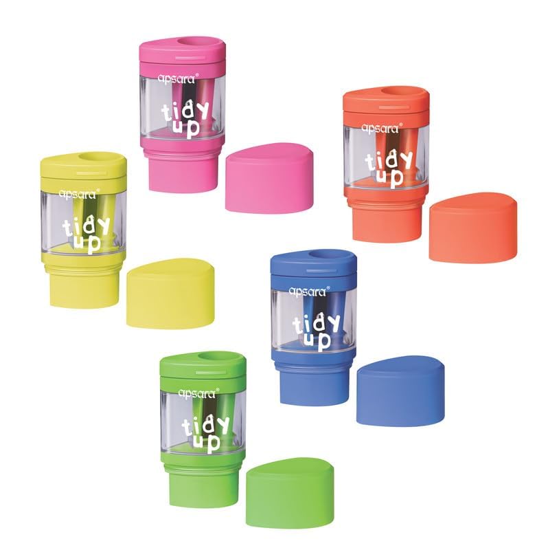 Apsara Tidy Up Sharpener – Mess-Free Sharpener with Shaving Collector | Clean Classroom and Home Use | Smooth Sharpening for Pencil | Durable Plastic Body | (Pack of 5)-image-22