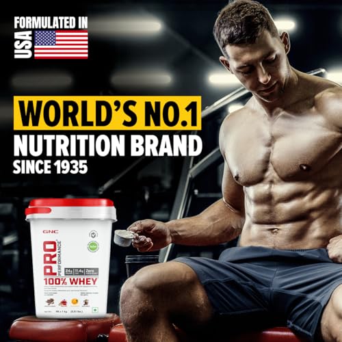 Image of GNC Pro Performance 100% Whey Protein Powder | 8.8 Lbs : 4 KG (1 KG X 4 Flavour Pouches) + Bucket | 24g Protein | Chocolate Supreme | Kesar Pista | Mango Smoothie | Cafe Mocha | 5.5g BCAA | Boosts Strength & Endurance | Builds Lean Muscles | Fastens Muscle Recovery | Formulated In USA