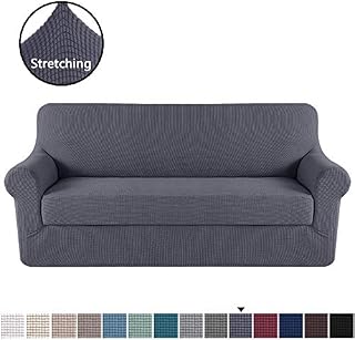 H.VERSAILTEX Sofa Cover 2 Piece Stretch Couch Covers for 3 Cushion Couch Sofa
