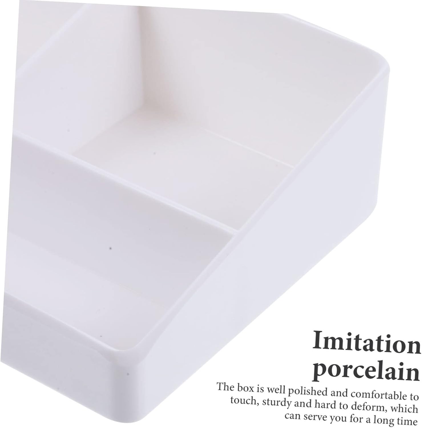 Sugar Packet Holder Counter Storage Box with Compartments White