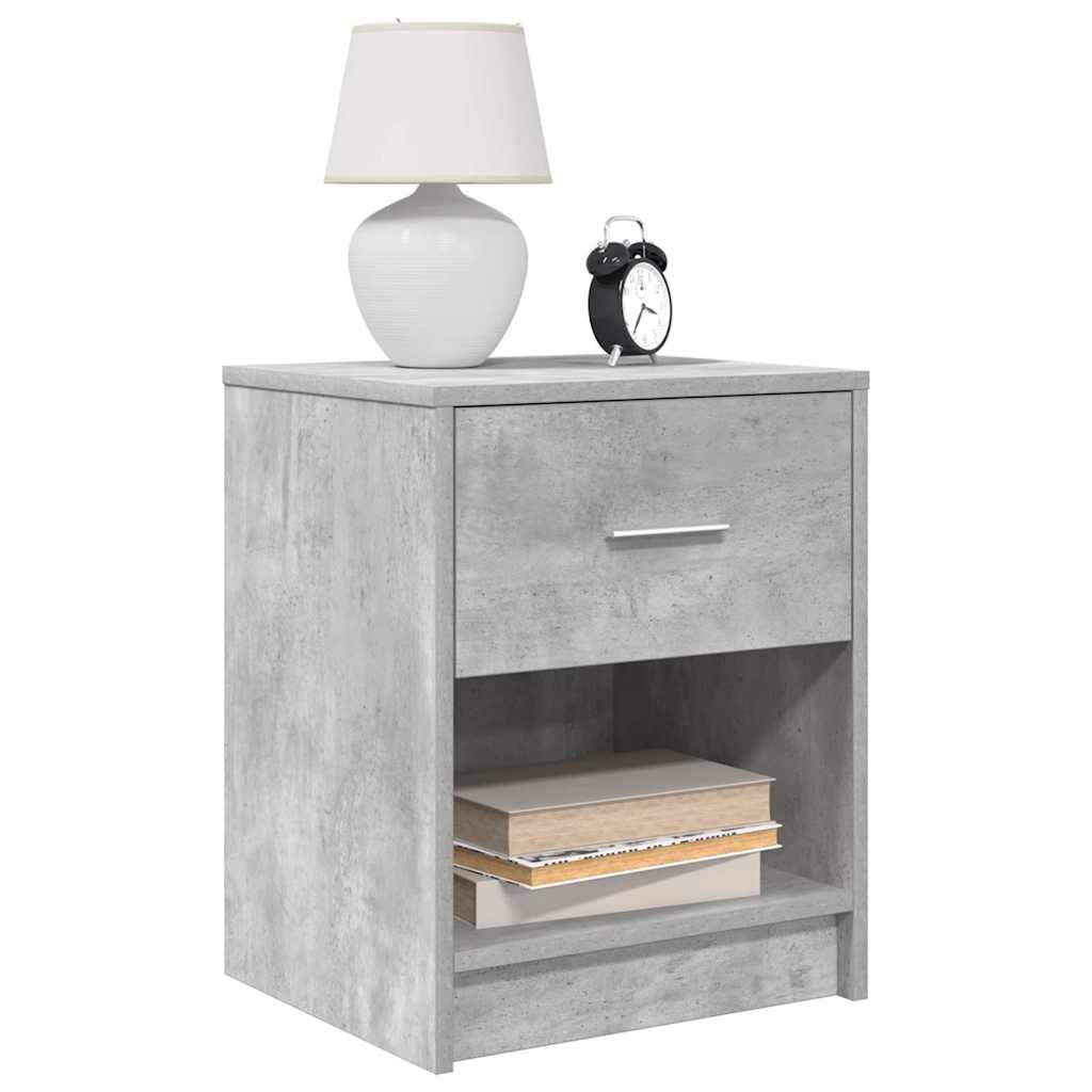 Table de chevet gris béton lot de 2 avec tiroir de rangement 40x34x50 cm