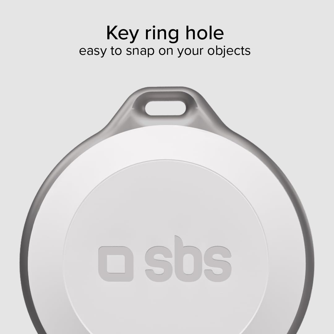 SBS Track My Circle Localizzatore Chiavi Compatibile Apple Dov'È 100 dB IP65 Impermeabile Bianco