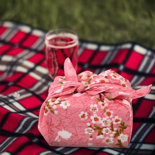 VALICLUD Furoshiki Bento Wickeltuch Japanisches Taschentuch 50X50 Cm Mehrzweck Lunchbox Verpackungstuch Stoff Im Traditionellen Stil