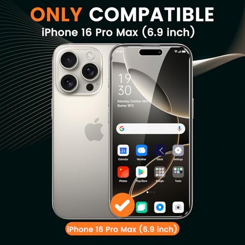 Image of Mr.Shield 360 True Privacy Screen Protector Tempered Glass Guard for iPhone 16 Pro Max, 4-Way Anti-Spy with Easy Installation Kit, 9H Hardness, 3D Curved Edges, Case-Friendly