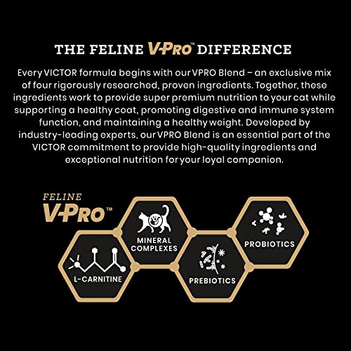 Image of VICTOR High- Protein Mers Feline Dry Cat Food - Normally Active Cats, 15 lb | Super Premium Cat Food, Chicken, Beef, Pork and Fish Meal, All Breeds and All Life Stages from Kitten to Adult, 15lbs