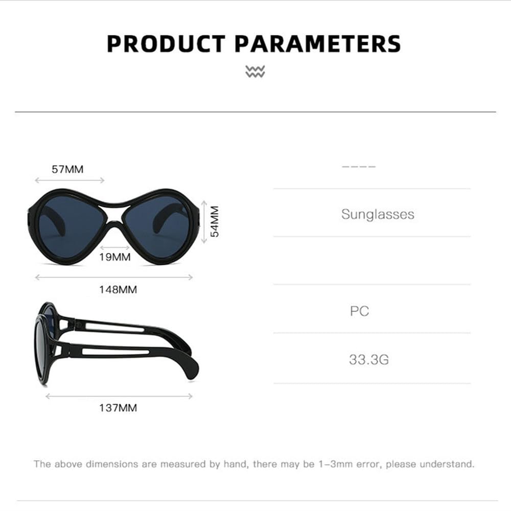 Gafas de sol ovaladas grandes para hombre y mujer, estilo punk, para exteriores, modernas, para conducir, andar en bicicleta, con protección solar y protección UV400