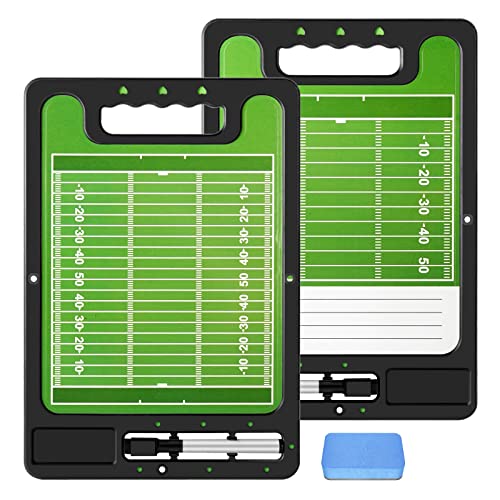 Pure Vie Premium Double-Sided Football Coaching Board Rugby Tactics Clipboard Gridiron Football...