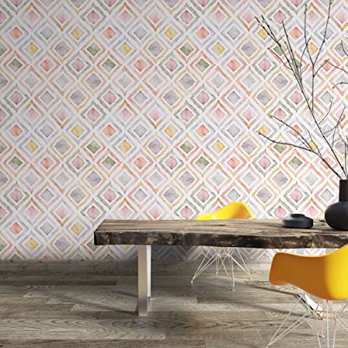 Image of DWELLSINDIA Multicolor Squre Self Adhesive Peel and Stick PVC Wallpaper Waterproof, Scratch Resistant (Multicolor Squre)