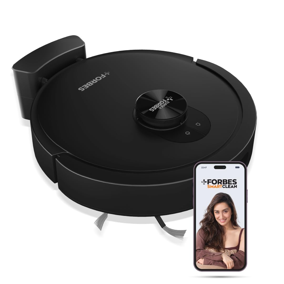 Eureka Forbes SmartClean Home Mapping Turbo, 7000Pa HyperSuction Robotic Vacuum Cleaner | LiDAR 3.0 & Quick Home Mapping | Wet Mopping | 3-Hour Run Time | Smart App Control | Voice Control