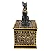 Design Toscano Royal Bastet Cat Goddess Egyptian Jewelry Box Statue, 6 Inch, Black and Gold