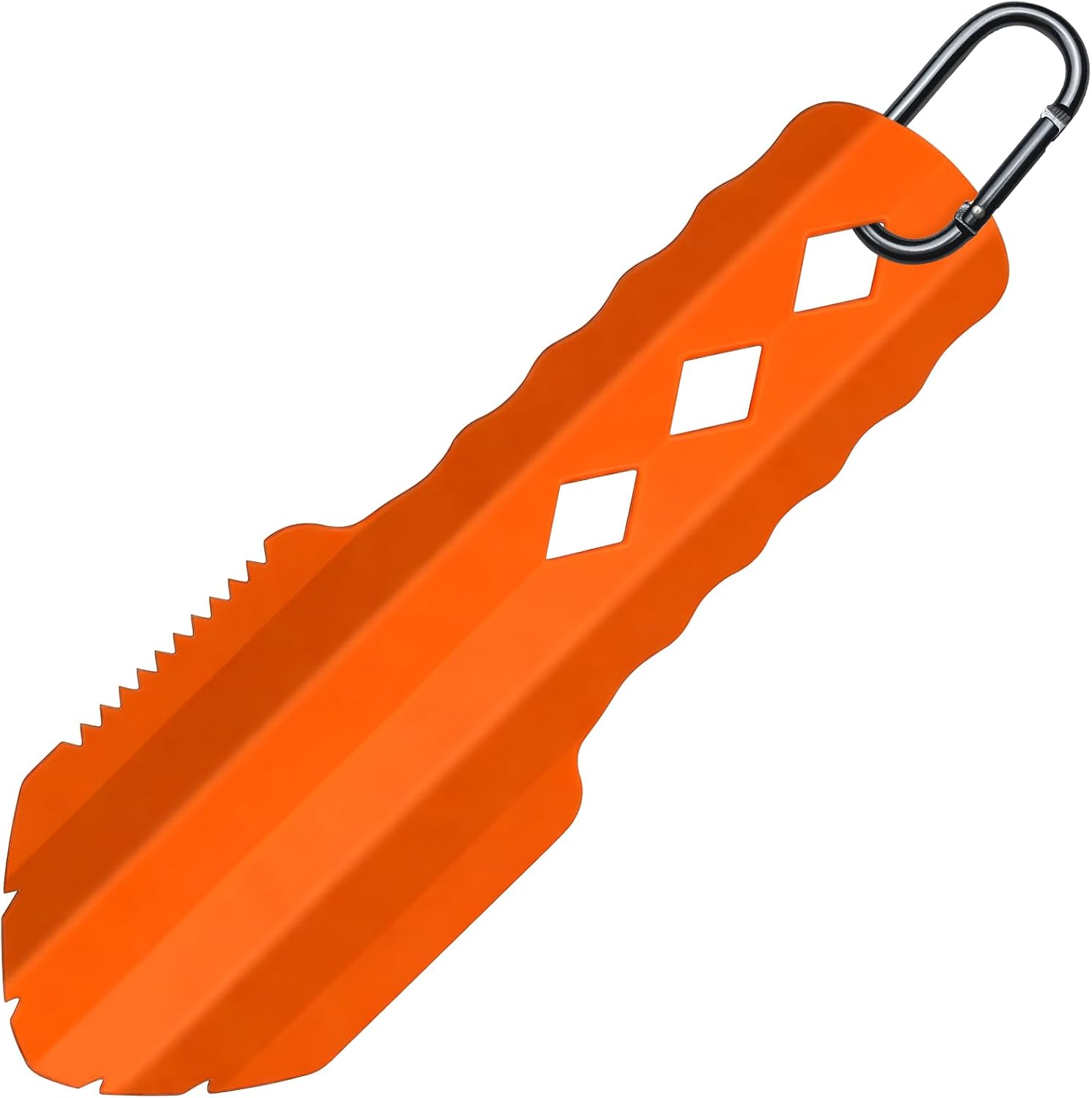3-in-1 Ultralight Backpacking Trowel, Durable Aluminum Shovel & Potty Tool with Ergonomic Handle for Hiking & Survival(Orange)
