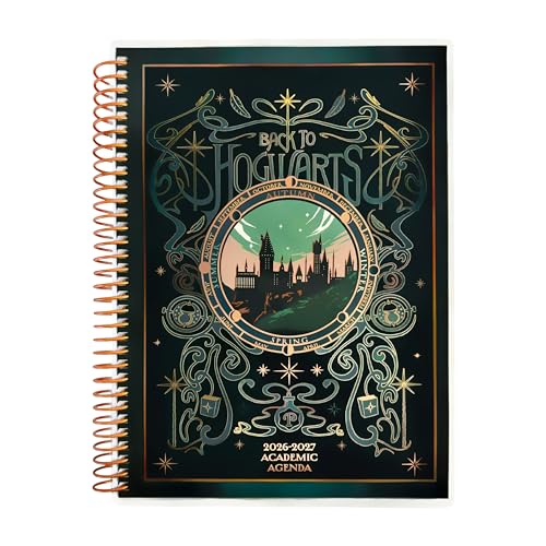 ConQuest Journals Harry Potter 2026-2027 Hogwarts Academic Agenda July - June 8.5 x 6.5 Spiral-Bound Weekly/Monthly Calendar Planner Pages Sticker Sheets School Supplies Officially Licensed