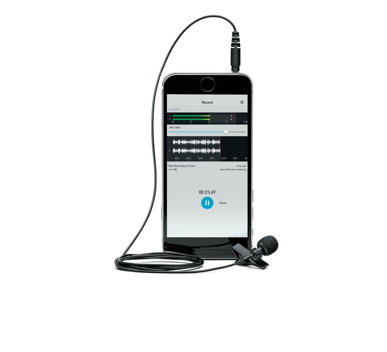 Shure MVL/A Omnidirectional Condenser Lavalier Microphone (Black