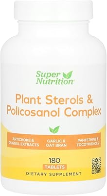 SuperNutrition Plant Sterols & Policosanol Complex with Folate, Guggul Extract, Soy Germ Extract, and Oat Bran, 180 Tablets
