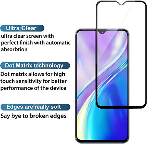 Image of Screen Protector for Realme C3 | Oppo A5 (2020) / A9 (2020) / A11 / A31 (Black) Tempered Glass Edge-to-Edge 6D Screen Guard With Installation Kit