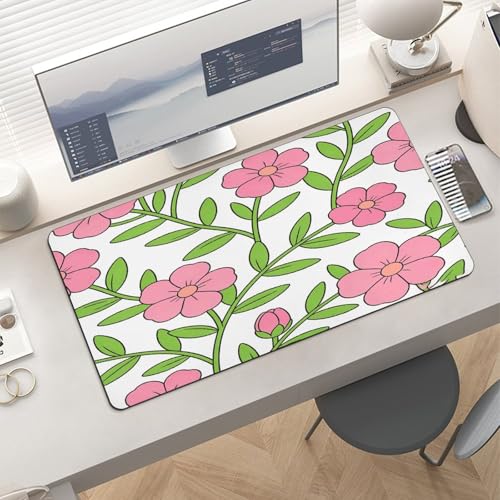 Line Pink Flower Desk Pad impermeable 30x60 cm miniatura 6
