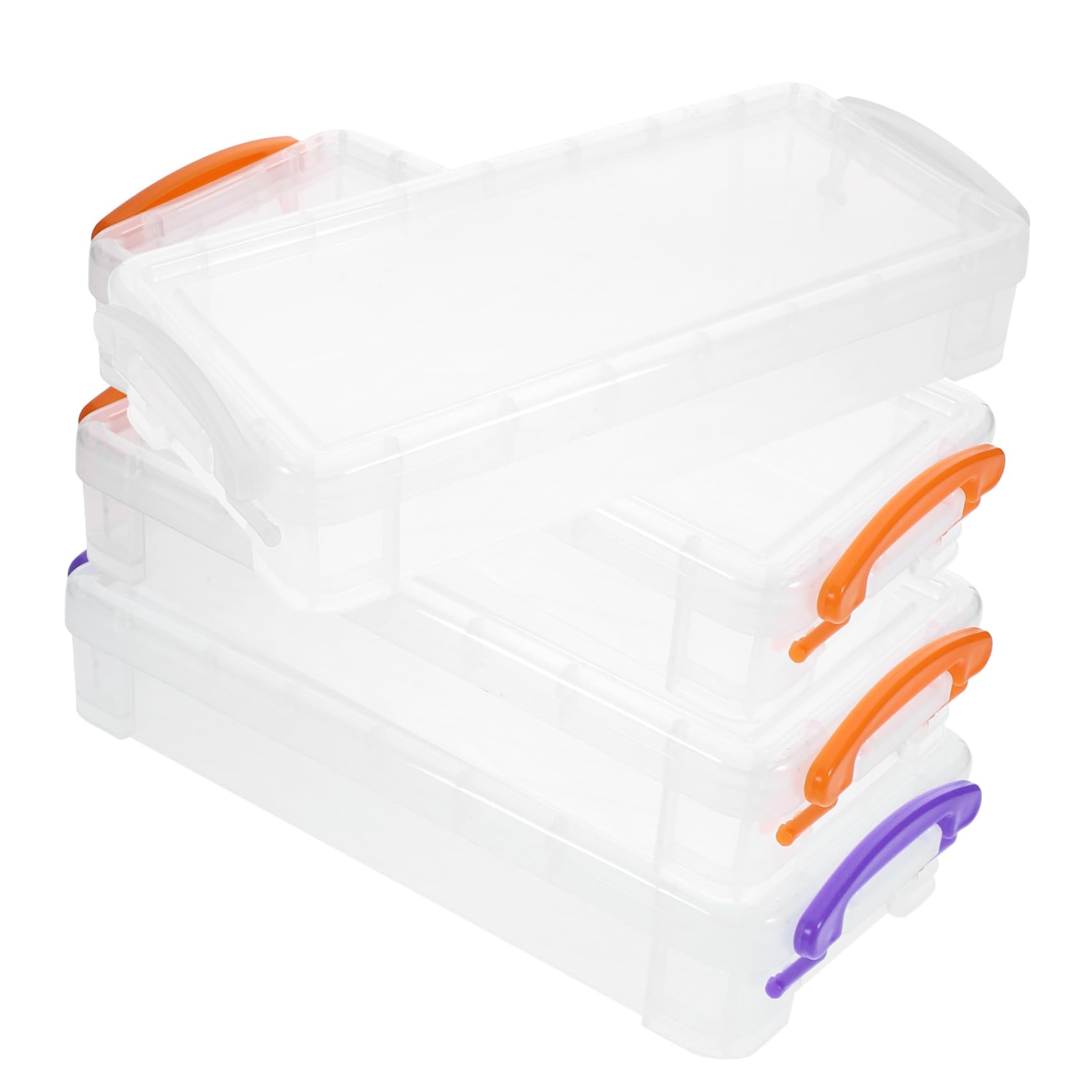 DOITOOL 3 Set Scatola Portapenne Trasparente Impilabile Da Capacità Per Cancelleria Adatta Per Scuola Ufficio E Casa Colore Casuale 4 Pezzi*3
