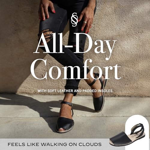 Image of The Spanish Sandal co Classic Ankle Strap Sandals for Women, Dressy, Soft Leather, Removable Ankle Strap Flats for Women, Casual Flat Sandals