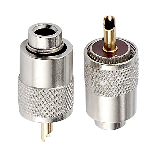 PL259 Conector de soldar con reductor para cable coaxial RG8X 10 piezas miniatura 5