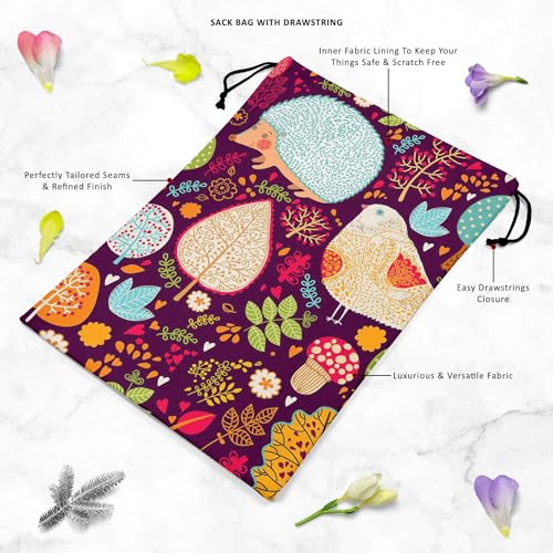 Image of ArtzFolio Crew Cut Leaves D2 | Reusable Sack Bag | Bag for Gym, Storage, Vegetable & Travel