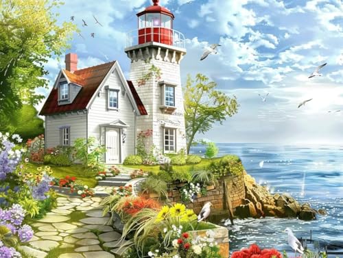 Peinture Diamant Paysage de Phare pour Transformer la Décoration de Votre Salon