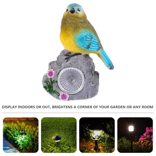Lampe solaire extérieure oiseau résine led étanche jardin - 4