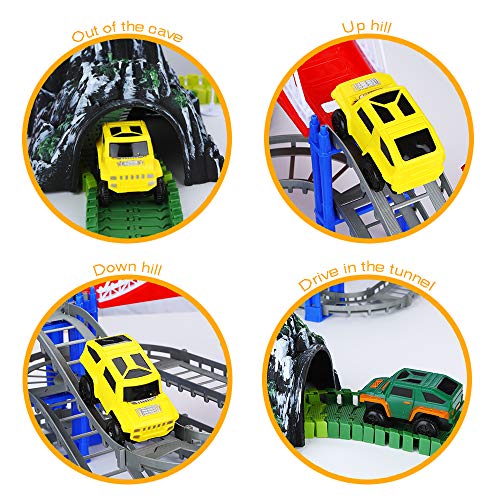 image for NeatoTek Dinosaur Toys 167 Pieces Race Tracks Flexible Train Track Rac