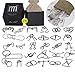 Gracelaza 28 Piezas Juguetes Mágicos de Alambre de Metal Set - 3D Rompecabezas Brain Teaser Puzzle - IQ Inteligencia Juguete Educativo - Juego Niños y Adolescentes