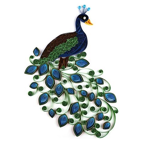 Paper Quilling Kit Peacock Design with Paper Quilling Strips Tools Drawing Paper Quilling Set for Kids Adults DIY Handmade Arts Crafts Christmas Birthday Gifts Cover