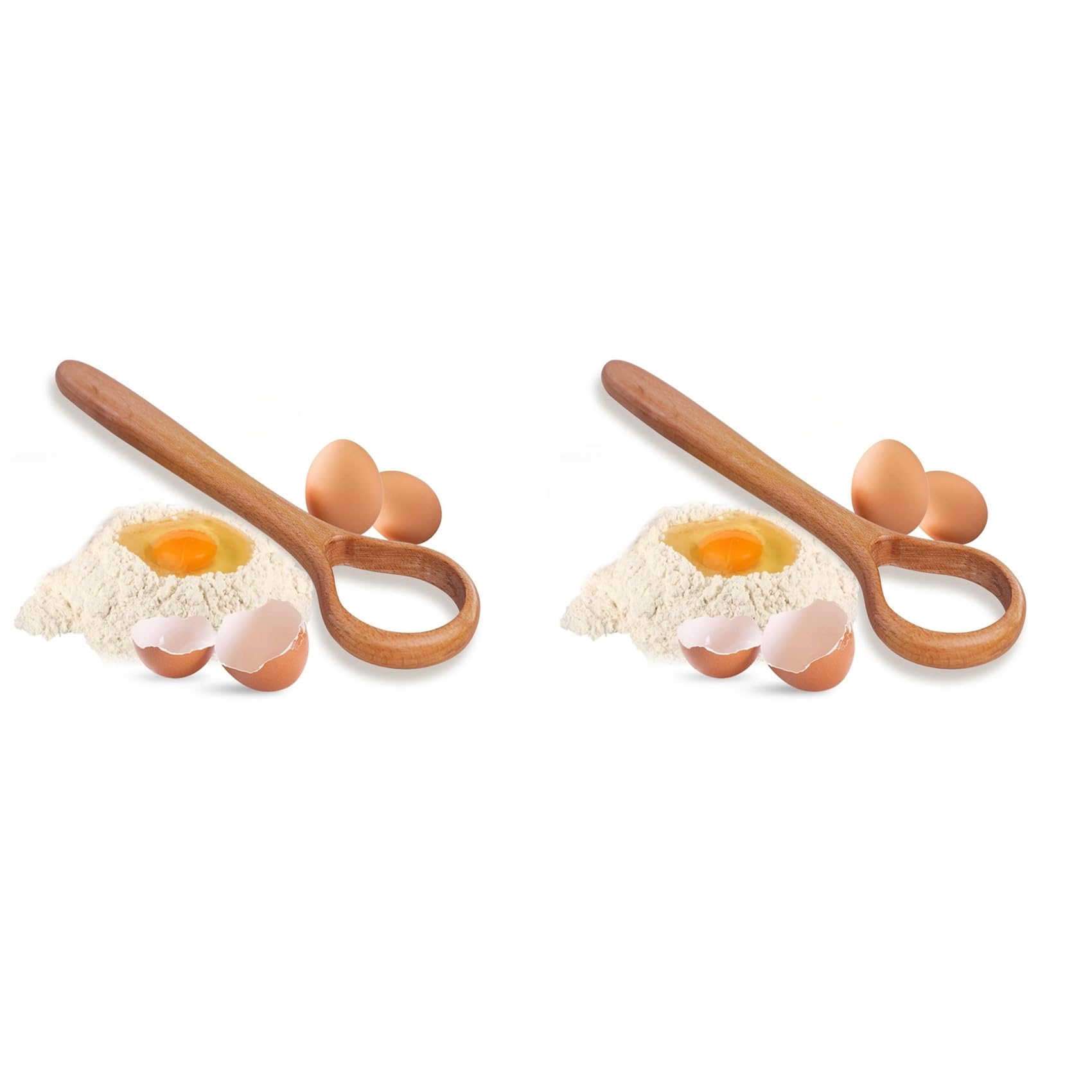 Hndhbfgrt Danish Dough Whisk - 13In Bread Making Tools with Wooden Handle - Baking Whisks for Sourdough, Dough Pizza and More 2pcs
