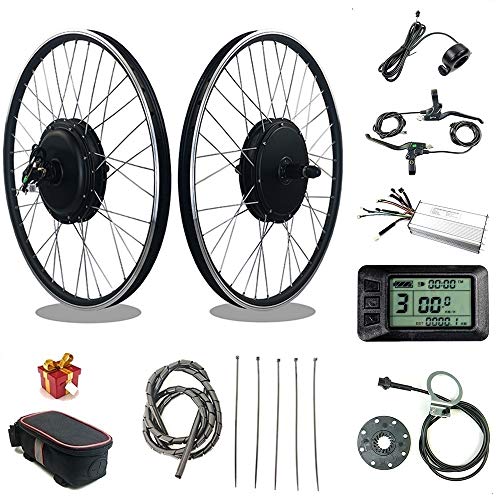 RICETOO Kit de conversación de Bicicleta eléctrica 48V1500W Rueda de Motor de Cubo con KT LCD7U Motor de Rueda de Casete Trasero Kit de conversación de Bicicleta eléctrica E (48V 1000W 20inch)